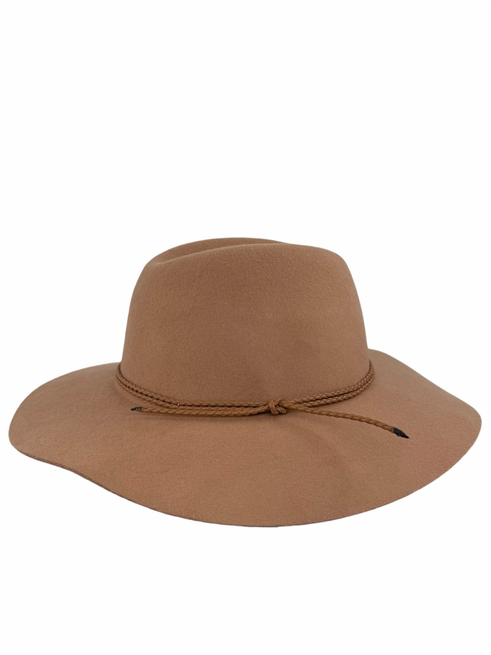 Gap 100% Wool Wide Brim Felt Fedora Hat Camel Tan Womens S/M Like New
